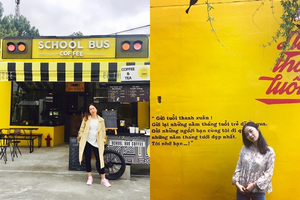 Tiệm nổi bật với phong cách xe bus trường học phương Tây