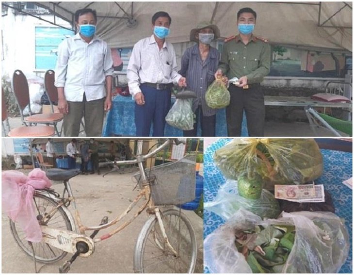 Ong Cu Dap Xe Ung Ho Khu Cach Ly