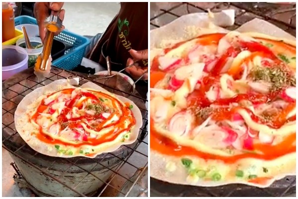 Bánh tráng nướng ở Thái dường như có độ phồng hơn