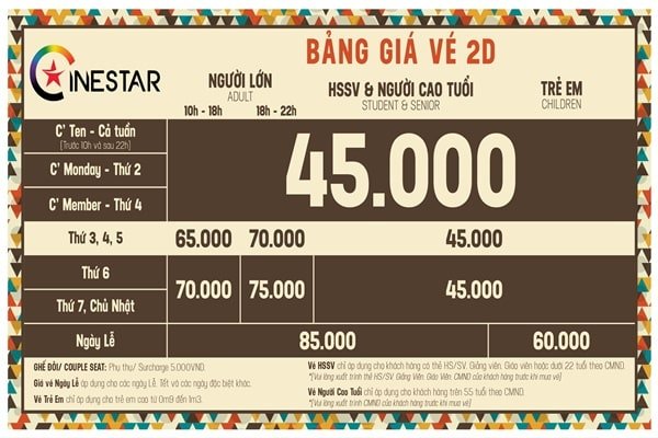 Bang Gia Ve Cinestar Da Lat