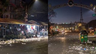 "Biển rác" tại Đà Lạt sau khi đón gần 60.000 du khách trong kỳ nghỉ lễ