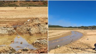 Hạn hán khốc liệt, nước ở hồ Đan Kia - Suối Vàng Đà Lạt cạn trơ đáy