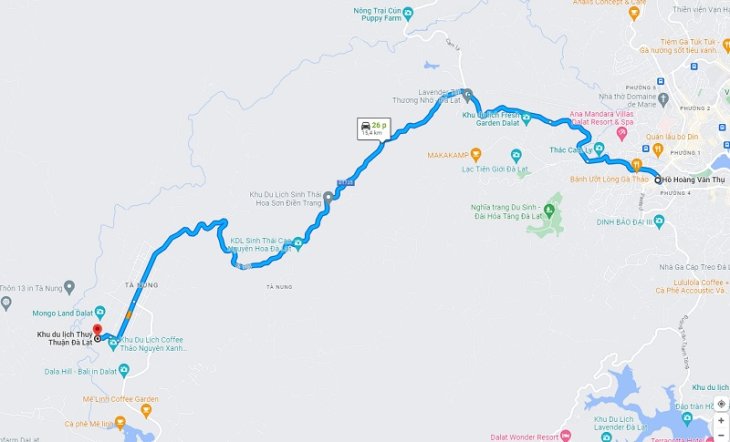 Chi Duong Den Khu Du Lich Thuy Thuan Da Lat