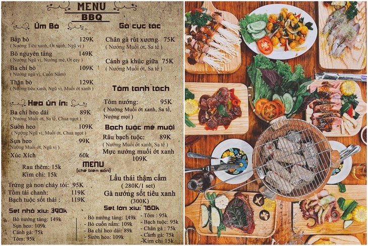 Menu Nuong U Nu