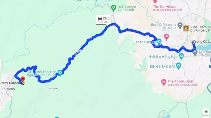 Đường đi đến Hoa May Garden