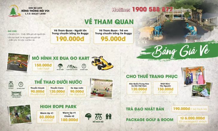 Gia Ve Khu Du Lich Rung Thong Nui Voi 2024